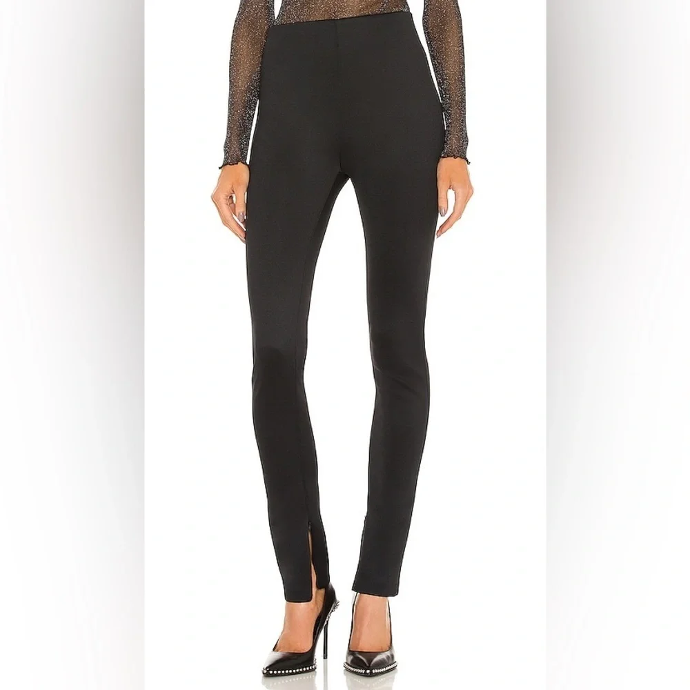 SPRWMN Los Angeles Ankle Zipper Satin Finish Leggings in Black - NWT - Small